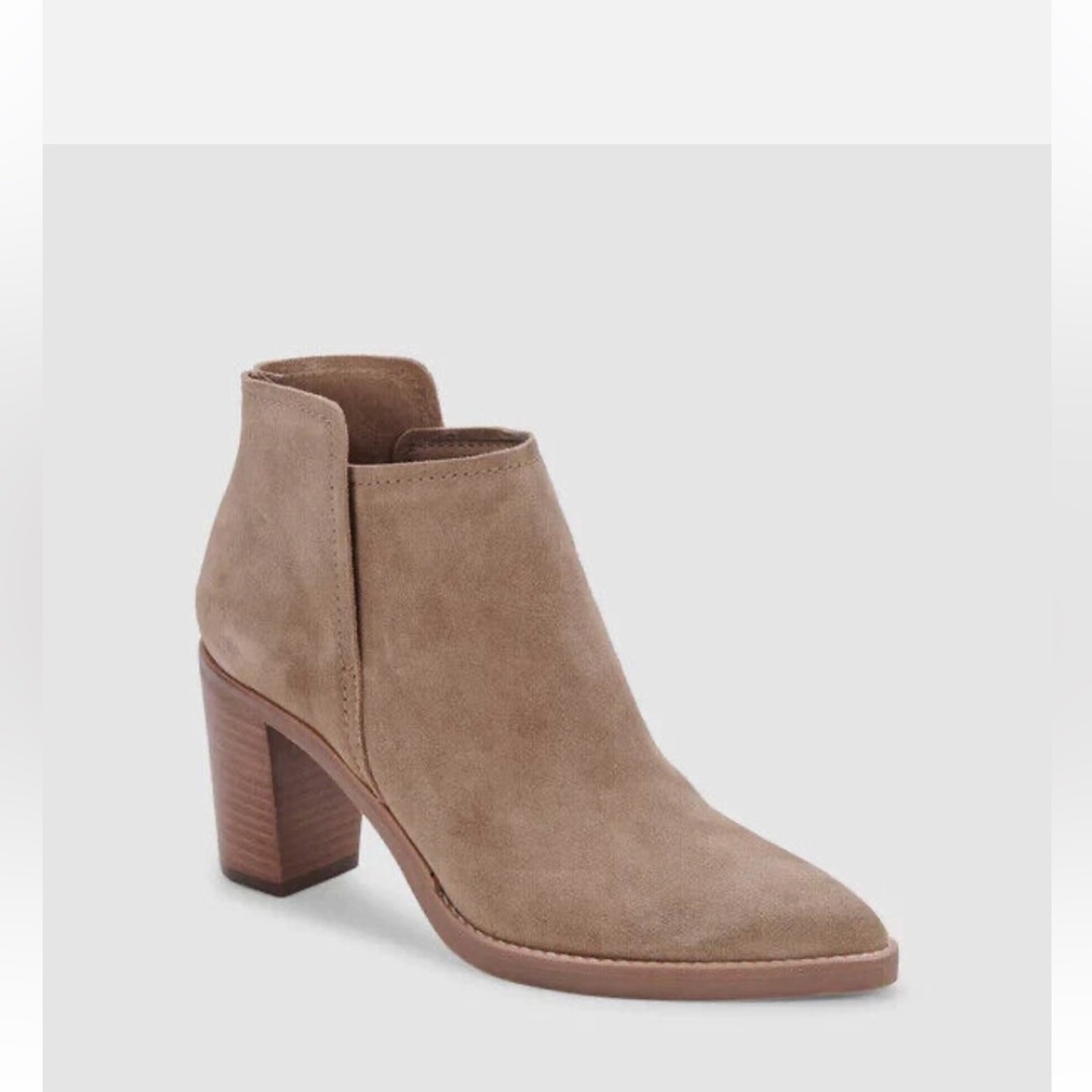 NWOT Dolce Vita Spade Mushroom Suede Pointed Booties Boots Size 9.5